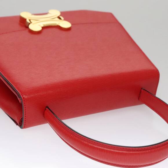 CELINE Hand Bag Leather Red Gold - Picture 6 of 13